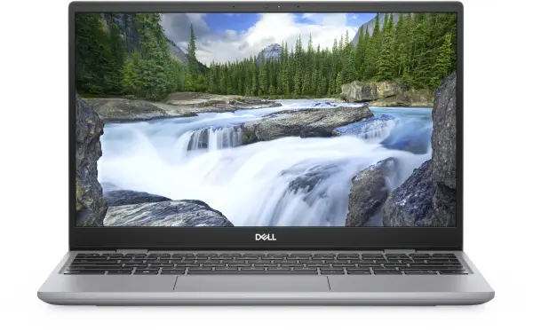laptop, Dell, zilveren, scherm, display
