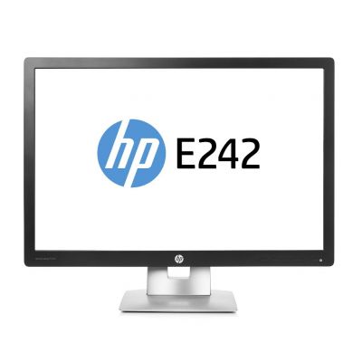 HP EliteDisplay E242 61 cm (24") 1920 x 1200 Pixels Full HD LED Zwart, Zilver